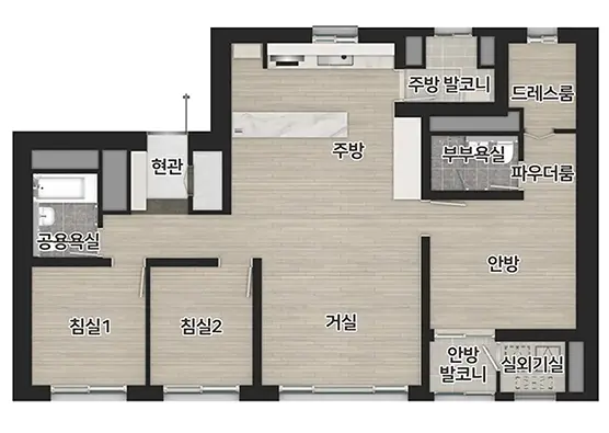 전용면적 84A타입 설계도